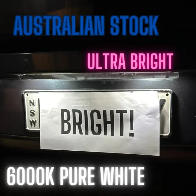 2x LED Holden Commodore VT VX VY VZ VE VF ZB  White Number Plate Light 2002-2019