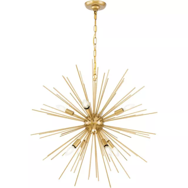 Brass Color Chandelier Modern Sputnik Mid-Century Dining Room Lighting Fixtures