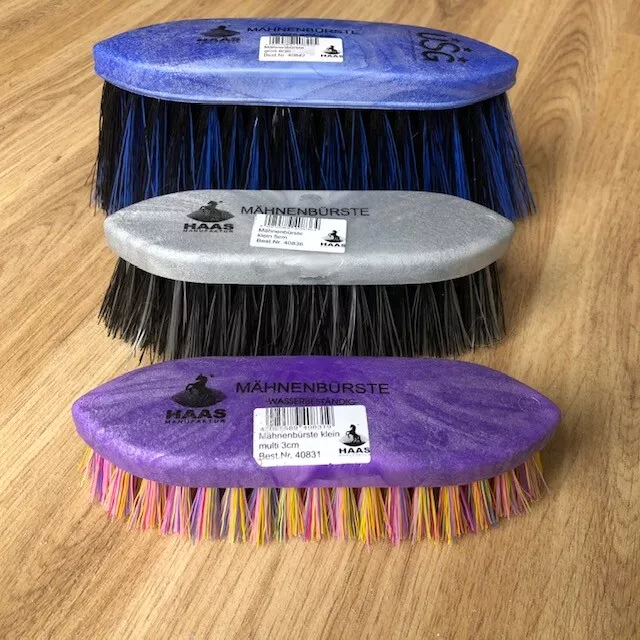 HAAS MAHNENBURSTE BRUSH 3 Sizes, Dandy Brush, Mane Brush, Short or Long Bristle