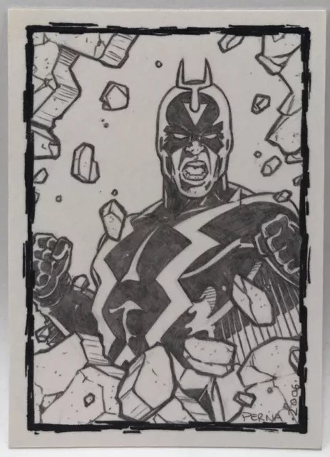 Marvel Comics BLACK BOLT Sketch Card Tony Perna FF4 Fantastic Four Eternals 2006