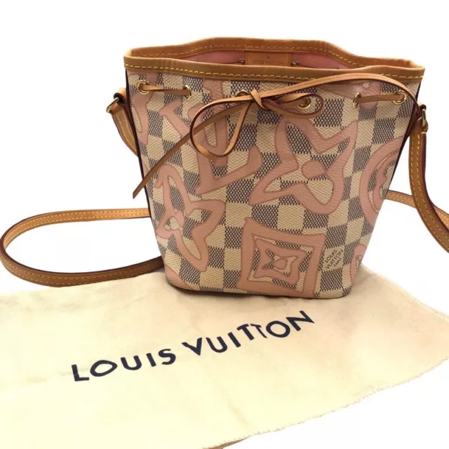 Used Louis Vuitton N41216 Damier Azur Soffi White Canvas Shoulder