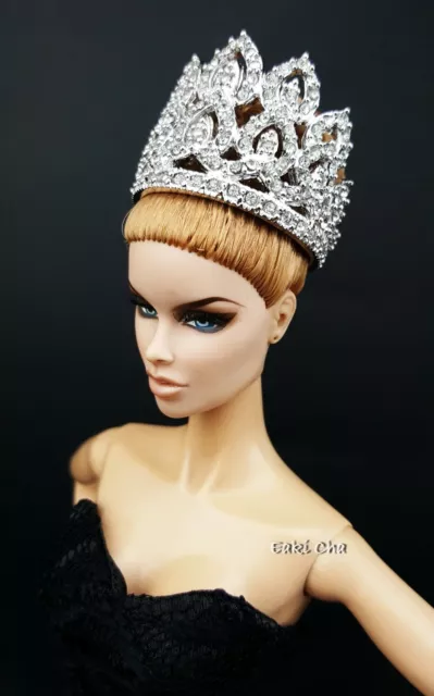 Diamond Platinum Crown Jewelry Silver Tiara Fashion Royalty Barbie Silkstone FR