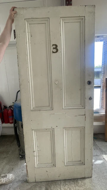 Reclaimed Victorian Solid 4 Panel Front Door