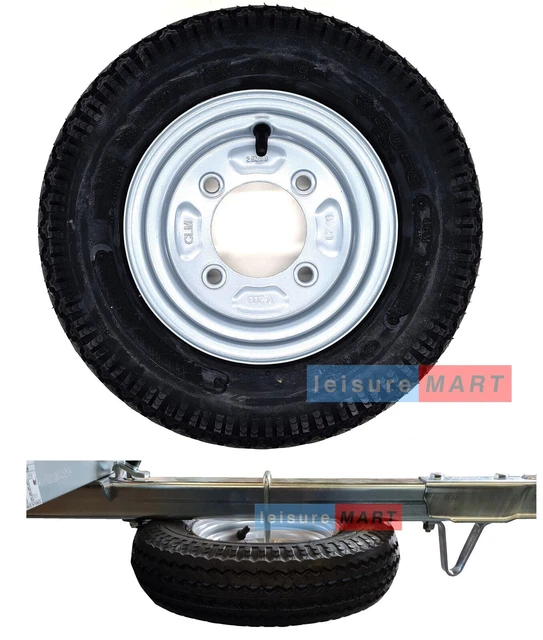 TRAILER SPARE WHEEL & Tyre 3.50" x 8" Erde 102 Complete with SPARE WHEEL CARRIER £36.25