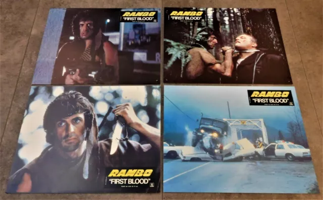 Rambo First blood *8 Original French Lobby Cards 9x11 *1982 Stallone