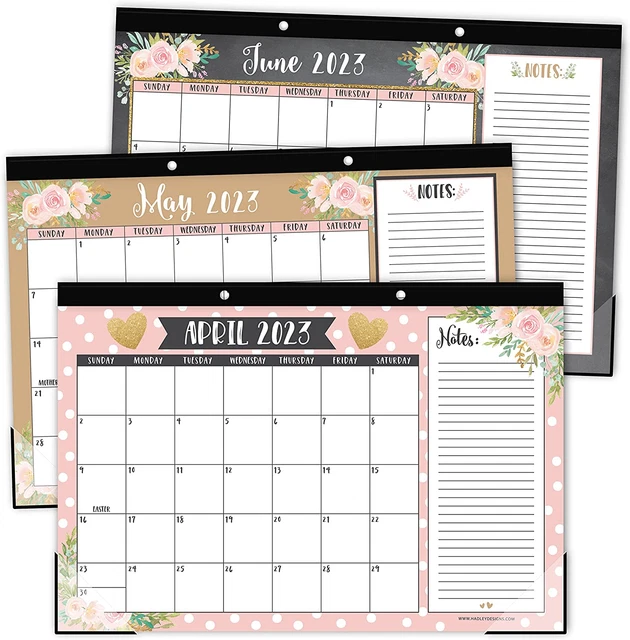 PINK LARGE DESK Calendar 20232024 Calendar Desk Pad 18 Month