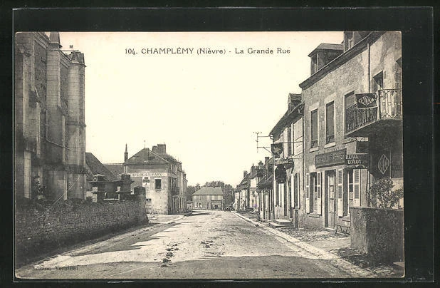 CPA Champlémy, la Grande Rue
