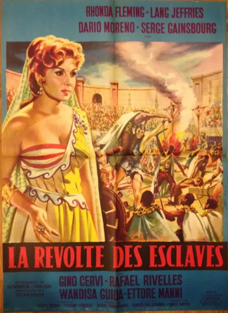 affiche LA REVOLTE DES ESCLAVES .60x80 cms. Peplum. Gainsbourg, Dario Moreno