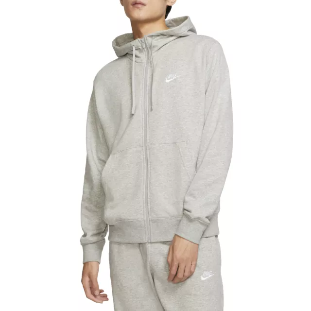 Nike Felpa da Uomo con Cappuccio e Zip Club Grigia Taglia L Cod BV2648-063