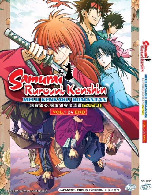 Samurai Rurouni Kenshin: Meiji Kenkaku Romantan Vol.1-24 End Dvd Anime Eng Dub