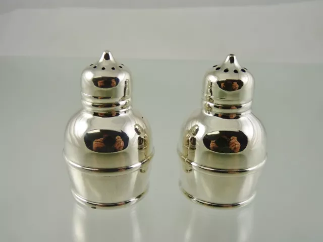 Plain Salt & Pepper Shakers Screw Tops By Birks Sterling