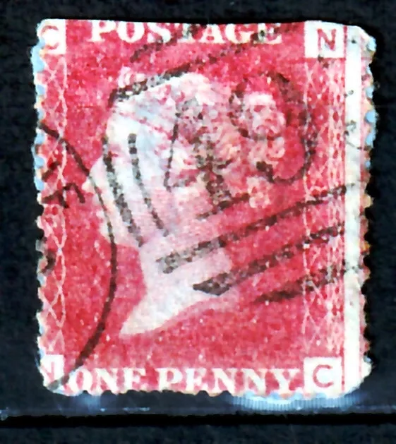 GB Nice QV 1d Penny Red Stamp Plate 87 C-N Used On Piece