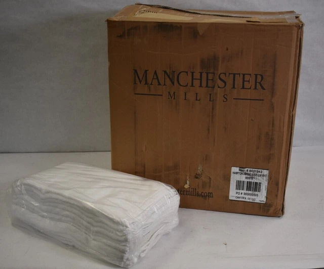 Manchester Mills Hotel Quality Hand Towel Dobby Border 16" x 27" White 120 Pack