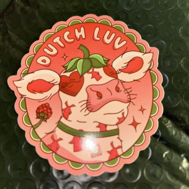 DUTCH BROS. STICKER Feb. 2024 DUTCH LUV cow LIMITED edition COLLECTIBLE