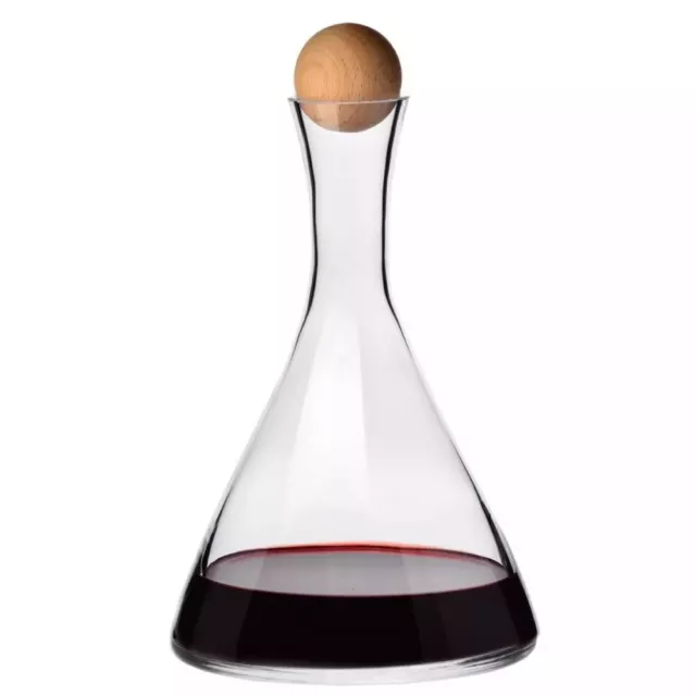 Krosno Wine Connoisseur Caraffa Decanter Vino Rosso con tappo di legno | 1000 ml