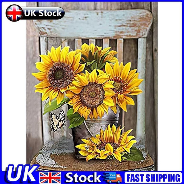 Diamond Painting Sunflower Full Round Drill Picture of Rhinestone DIY Drawing UK