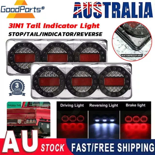 2x 90 LED Tail Lights 3 LED Combination Stop Tail Indicator Reverse Truck UTE AU