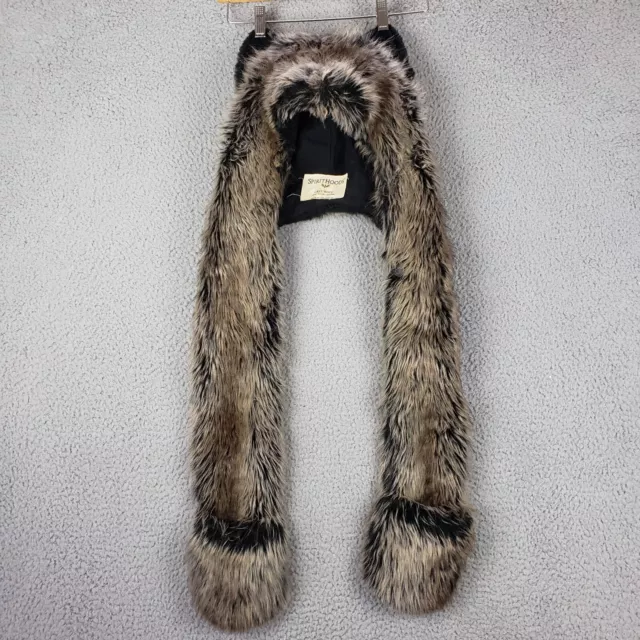 SpiritHoods Gris Lobo Imitación Piel Invierno Capucha Bufanda Sombrero Gorro Envoltura Hecho en EE. UU.