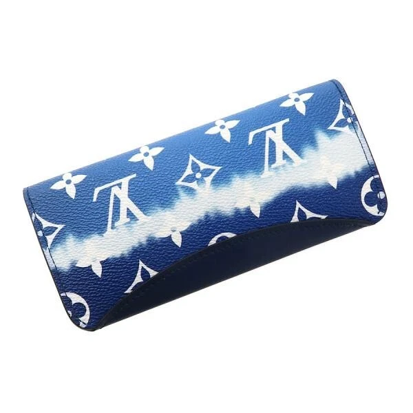 LOUIS VUITTON GI0474 LV Escal Glasses Eyeglass Case Blue Japan Used