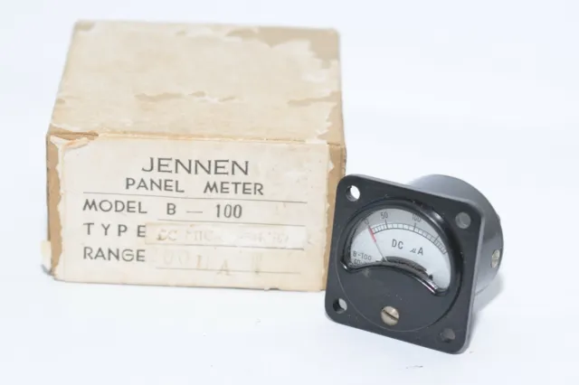 Einbau-Instrument / Panel Meter von Jennen Typ B-100, 0 - 200 μA, Micro Ampere