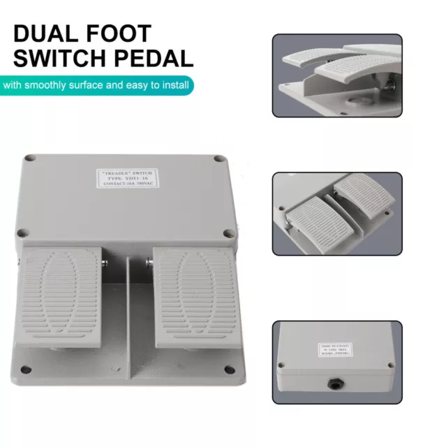 Foot Pedal Switch BERM Dual Foot Switch Industrial Foot Switch 380V/220V 10A 3