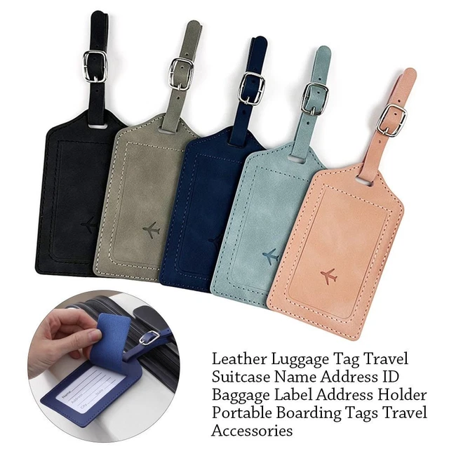 Travel Luggage Tag Leather Boarding Tags Men Women Baggage Label