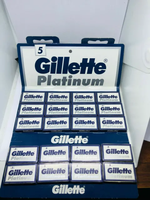 GILLETTE PLATINUM 100 CUCHILLAS 20 paquetes de 5 CUCHILLAS LAMETTE PARA...