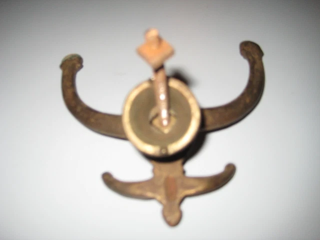 Set of 3 Victorian Cast Iron Double Hall Tree Coat & Hat Hooks 6