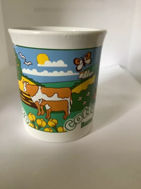 Vintage Retro Mug Cottage Butter Multi Colour Countryside Farm Scene 3