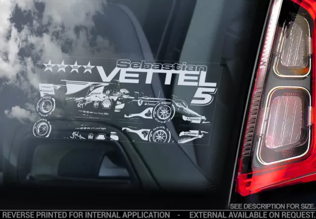 Sebastian Vettel #5 - Car Window Sticker - Ferrari Formula 1 F1 Decal Sign -V03