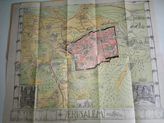 GUIDE MAP OF Jerusalem (Boulos Afif) 1940’s £35.00 - PicClick UK