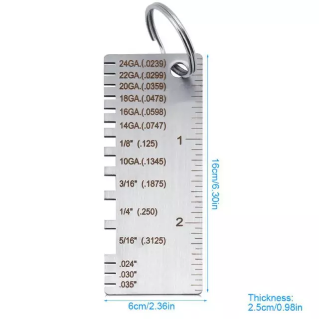 Stainless Steel Sheet Metal Thickness Gauge Welding Gage Measurement Tool