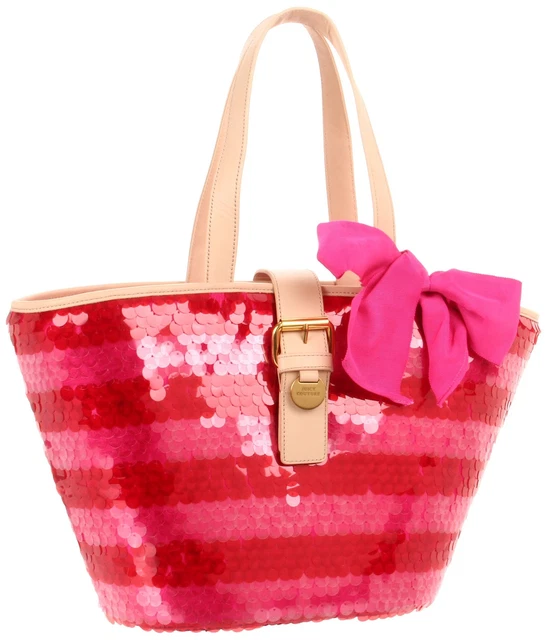 JUICY COUTURE  Georgica Dragonfruit Red Woven Straw Beach Bag Large NWT $245