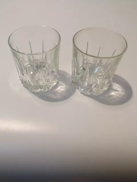 2x Crown Royal Diamond Cut Embossed MADE IN ITALY Whiskey Scotch Rocks Glasses