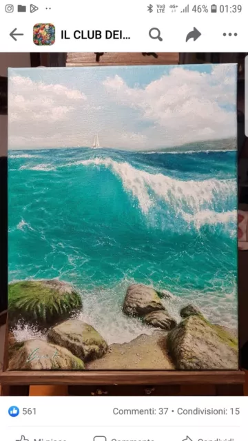 "Smeraldo"...olio su tela 30x40 senza cornice con bordo dipinto..