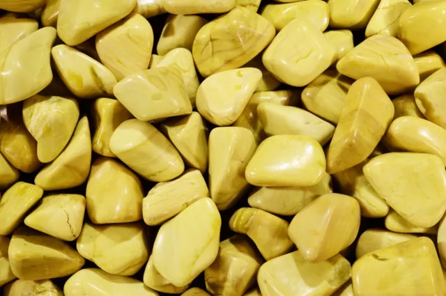 Healerite Serpentine 1 1/2" 2 Pieces Tumbled Solar Plexus Chakra Healing Crystal