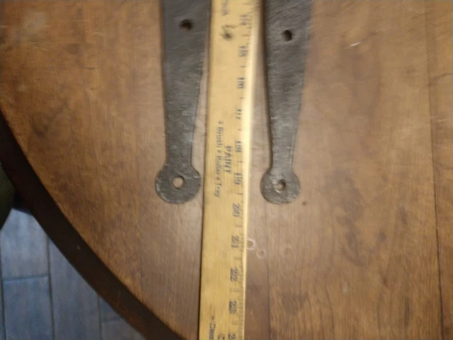 2 ANTIQUE Hand Forged 20" Strap Hinges  Barn door Rustic 7