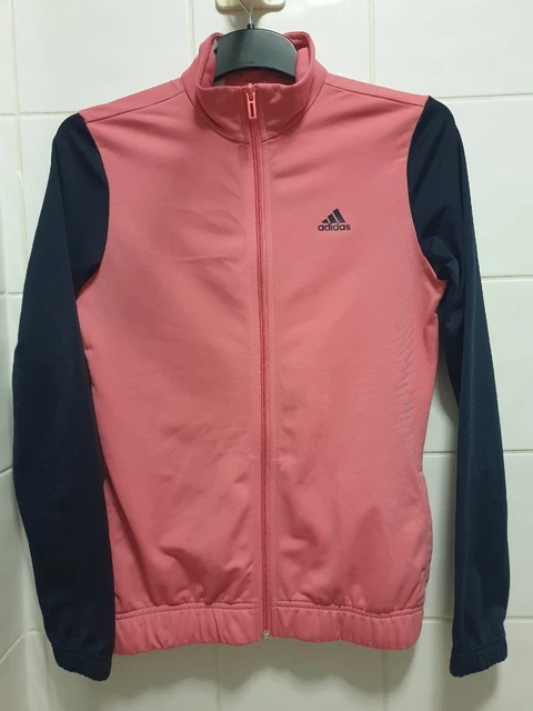 Tuta Adidas Ragazze Primegreen Jacket 13-14 Anni Rosa Nero Logo Schiena Regno Unito