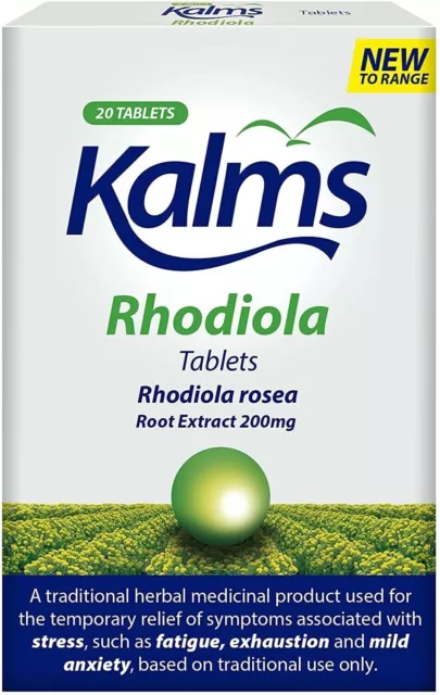 Kalms Rhodiola 20 Tablets, Rhodiola rosea, Root Extract 200mg