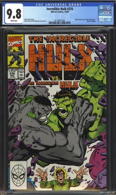 Incredible Hulk #376 CGC 9.8 NM/MT Amazing Cover! Marvel Comics 1990
