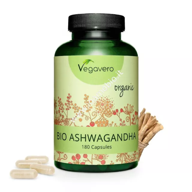 Ashwagandha BIO Vegavero 180 capsule - Withania Somnifera Equilibrio psicofisico