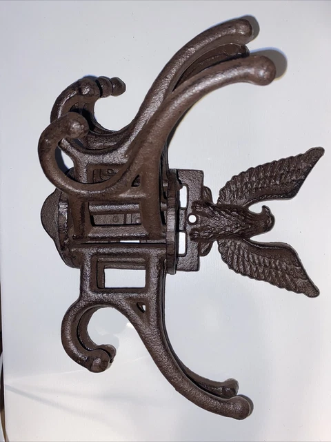 Cast Iron Eagle Coat Hanger Wall Hook (6 Hooks) Dark Heavy Duty