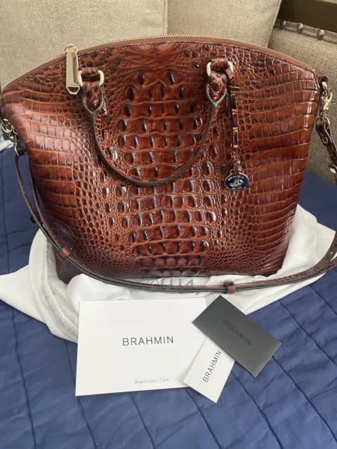 Brahmin Large Duxbury Satchel  Pecan Melbourne Bag Brown w/ dust cover and tags