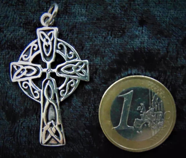 Kette Anhänger keltisches Kreuz Keltenkreuz celtic cross mystic 925 Silber 2