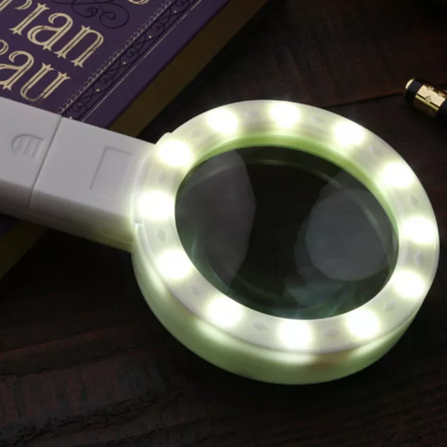 LED Magnifier Loupe Reading Magnifying Glass Hand Held Mirror 2