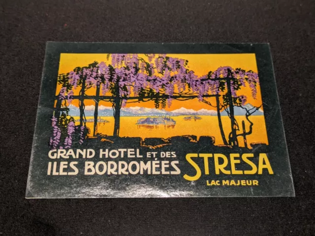 Luggage Label Grand Hotel Iles des Borromees, Stresa - Italy (Trüb)