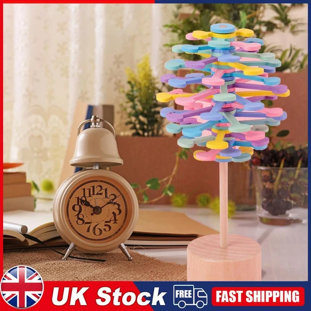 Wooden Helicone Wand Rotating Lolly Toy Children Decompression Educational Toys