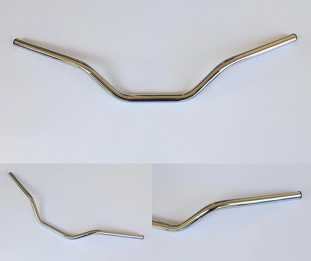 GUIDON FLAT TRACK 3 ACIER CHROME Ø 22,2mm, SCRAMBLER,BOBBER, DIRT TRACK, TRACKER