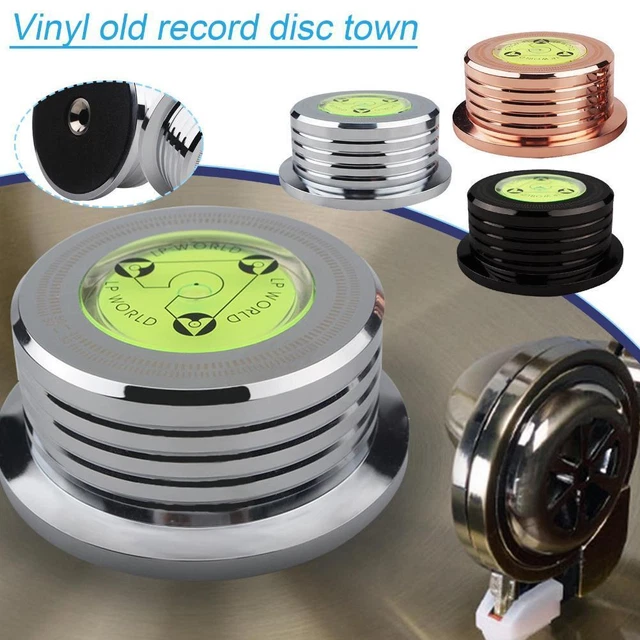 Dynavox Stabilisateur De Platine Vinyle PST300 Avec Niveau à Bulle - Poids 300g Aluminium Argent