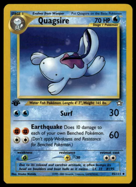 Pokemon Neo Genesis 45/111 Quagsire 1st Edition